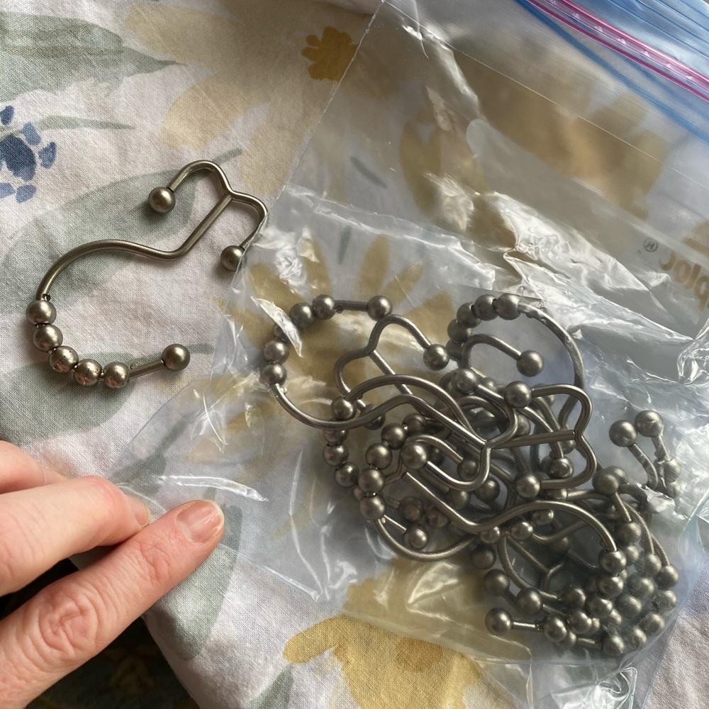 Shower Curtain Rings, Stainless, Set of 12